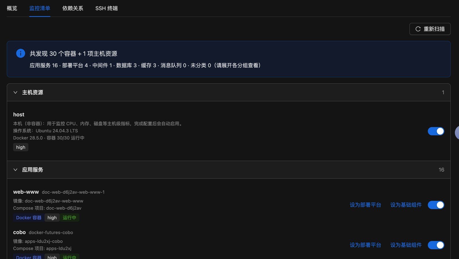 监控清单：发现服务后确认要持续检查的项目